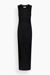 black loose midi dress Loulou de Saison - Loulou de Saison Icaria Loose Fit Midi Dress in Black S