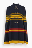 Paula Alba Knitted Cape in Multi Stripes