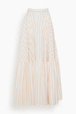 Plan C Skirts Long Skirt in Bellini Stripe