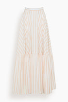 Plan C Skirts Long Skirt in Bellini Stripe