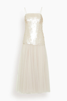 Maxine Bustier Midi Dress in Sand