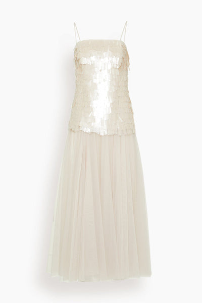 Maxine Bustier Midi Dress in Sand