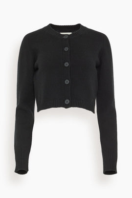 Zephir Cropped Cardigan in Black