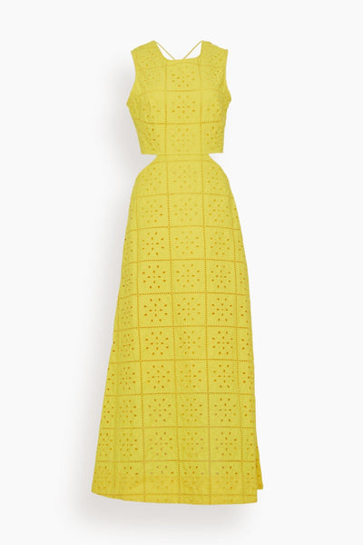 Broderie Anglaise Two Piece Dress in Maize