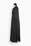 Kiki De Montparnasse Soie Asymmetrical Halter Gown in Black