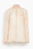 Kiki De Montparnasse Organza Long Sleeve Shirt in Buff