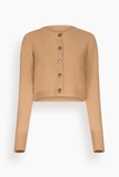 Loulou de Saison Zephir Cropped Cardigan in Camel