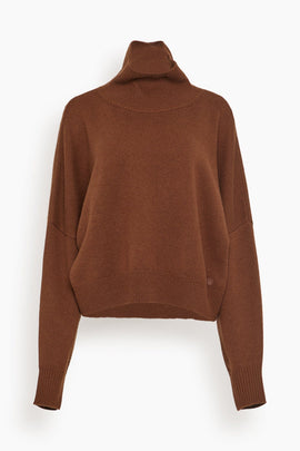 Luke Stand Collar Sweater in Brown