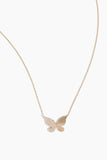 Vintage La Rose Necklaces Fluted Butterfly Necklace in 14k Yellow Gold