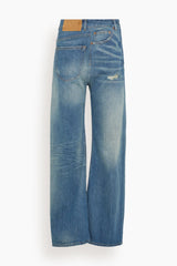 MM6 Maison Margiela Twist Wide Leg Jeans in Medium Blue