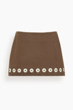 Alemais Tobe Denim Skirt in Chocolate