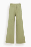 Forte Forte Pants Peached Cotton Twill Palazzo Cargo Pants in Olive