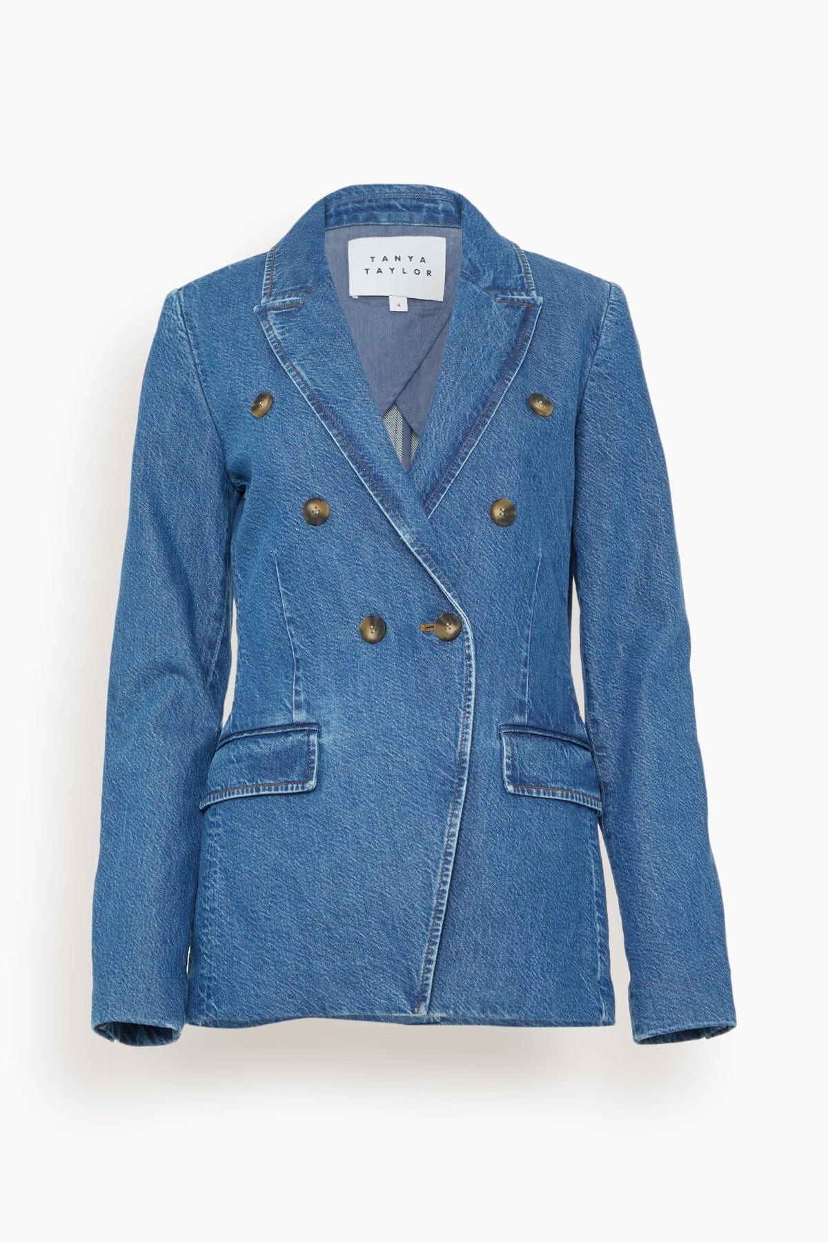 Tanya Taylor Jackets Michelle Denim Jacket in Medium Indigo Blue