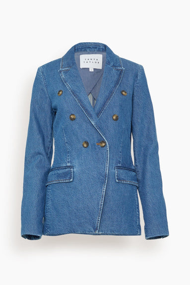 Tanya Taylor Jackets Michelle Denim Jacket in Medium Indigo Blue