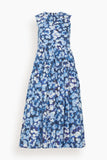 Erdem Dresses Sleeveless Full Skirt Midi Dress in Havelock Blossom Indigo Sleeveless Full Skirt Midi Dress in Havelock Blossom Indigo