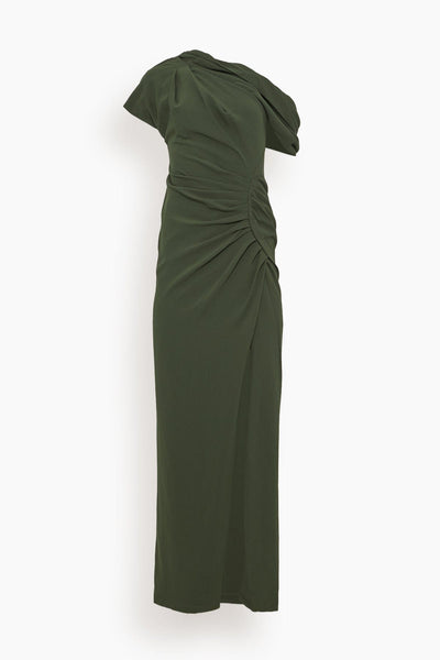 Kally Sleeveless Draped Maxi Dress in Everest