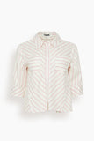 LAFATA Tops Nells Camp Shirt in Pink Stripe Nells Camp Shirt in Pink Stripe