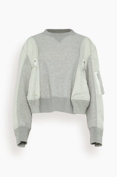 Sacai Sweatshirts Nylon Twill x Sponge Sweat Pullover in Light Gray Sacai Nylon Twill x Sponge Sweat Pullover in Light Gray