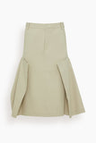 Tibi Luxe Spring Tucked Pleat Skirt in Taupe
