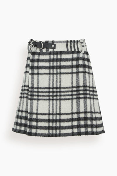 Padlock Strap Mini Skirt in White/Black