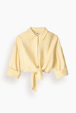 Staud Lisa Linen Top in Butter