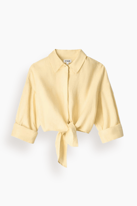 Lisa Linen Top in Butter