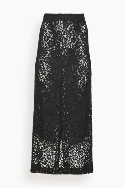 Jasmine Stretch Lace Skirt in Black