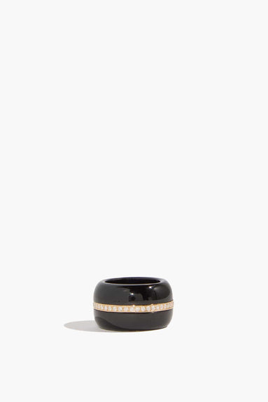 By Pariah Rings Diamond Pebble Cocktail Ring in Black Onyx By Pariah Diamond Pebble Cocktail Ring in Black Onyx