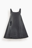 Simone Rocha A-Line Denim Mini Dress in Distressed Black/Jet