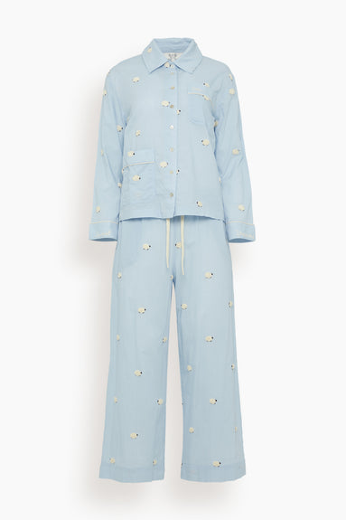 Sheep Sleepwear Button Down Pajama Set in Sky