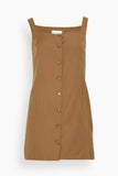 Loulou Studio Dresses Idon Short Buttoned Dress in Antique Brown