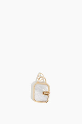 Mother of Pearl Lock Pendant in 14k Yellow Gold