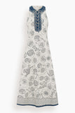 Alemais Lucky Lace Up Midi Dress in Ivory