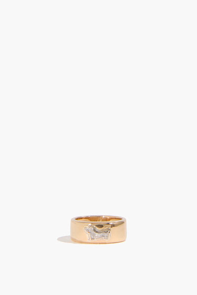 Dachshund Bubby Pinky Ring in 18k Yellow Gold