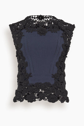 Gigi Sleeveless Knit Top in Eclipse
