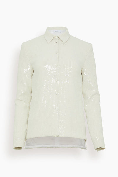 Sequined Slim Shirt in Ivory