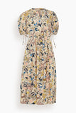 Ulla Johnson Adriana Short Sleeve Midi Dress in Magnolia