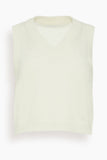 Sablyn Tops Sterling Cropped V-Neck Boxy Tank in Gardenia Sablyn Sterling Cropped V-Neck Boxy Tank in Gardenia