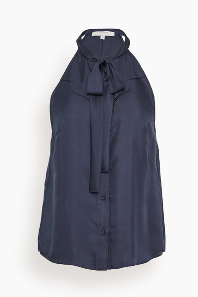 Trench It Up Blouse in Blue Night