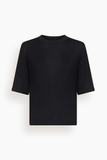 Loulou de Saison Nala Fine Short Sleeve Top in Black