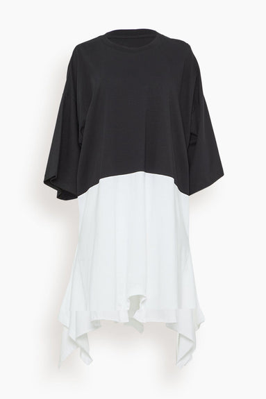 MM6 Maison Margiela Dresses Colorblock T-Shirt Dress in Black/White