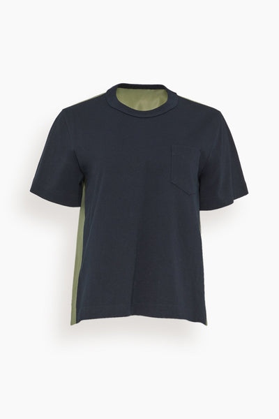 送料関税込♢sacai コットンジャージナイロンツイルTシャツ Sacai - ナイロンツイル × コットンジャージ Tシャツ | HBX
