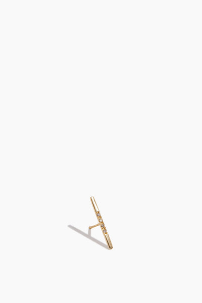 Diamond Long Rod Stud in 14k Yellow Gold