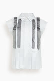 Poplin Shirt in Off White Stripe