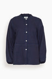 Toast Tops Front Pocket Soft Cotton Linen Twill Shirt in Indigo Front Pocket Soft Cotton Linen Twill Shirt in Indigo