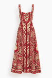 Alemais Kenny Midi Dress in Red