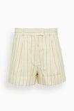 Rag And Bone Neila Stripe Short in White Stripe