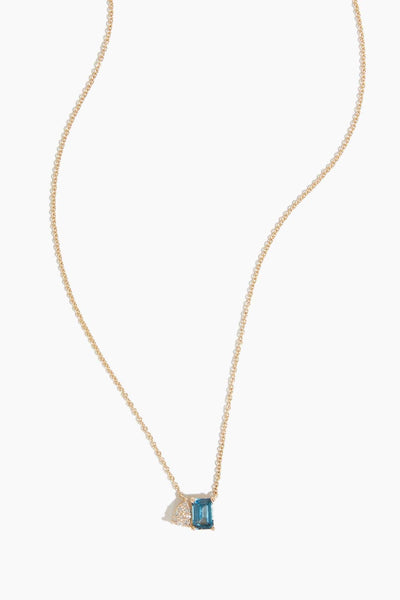 London Topaz Pave Pairs Necklace in 14k Yellow Gold