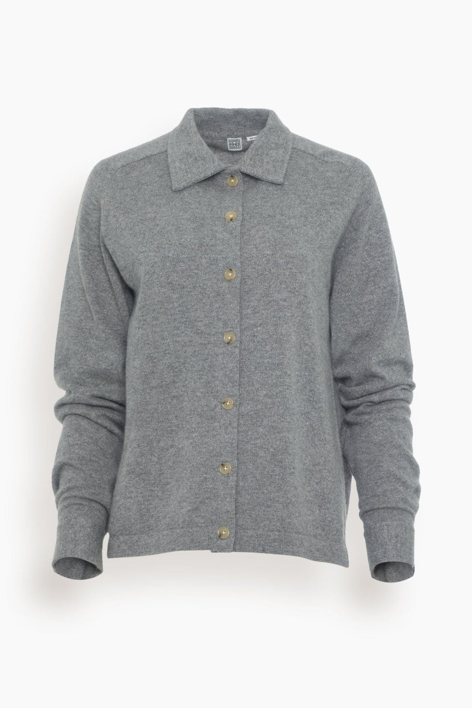 Toteme Tops Raglan Sleeve Cashmere Shirt in Grey Melange Toteme Raglan Sleeve Cashmere Shirt in Grey Melange