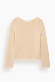 Another Tomorrow Draped Knit Sweater in Sand